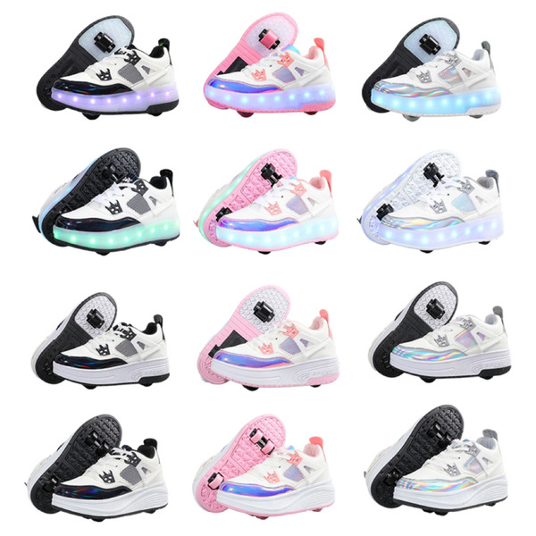 New running shoes Student round sports shoes charging LED hidden…
