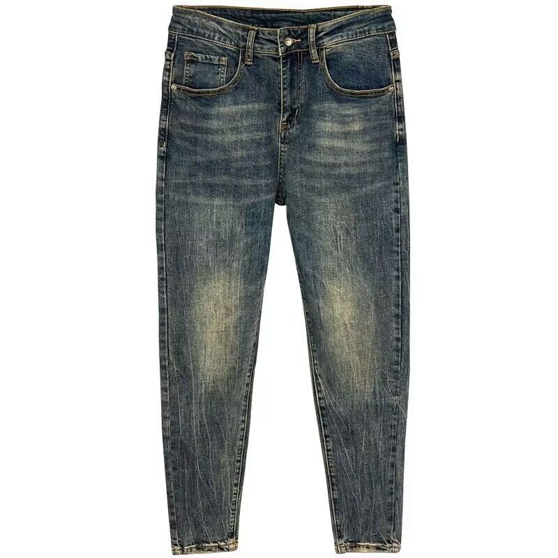2023 Autumn/Winter New Jeans for Men, Slim Fit, Comfortable, Elastic, Washed, Old Fashion, Versatile, Casual Long Pants_voghion.com