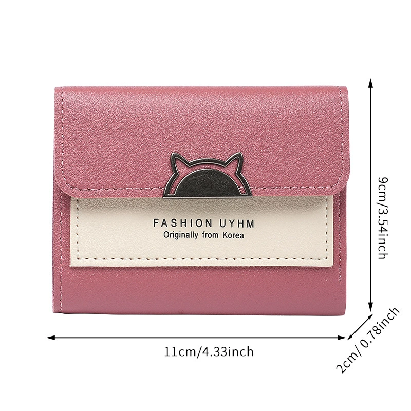 Short wallet, capacious universal card holder, for secondary school