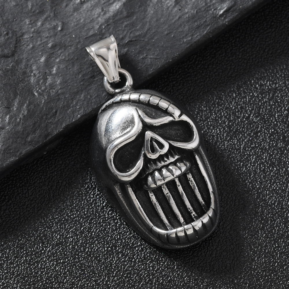 Colgante único Estilo explosivo europeo y americano Joyería de acero inoxidable Personalidad hip-hop Collar de calavera Accesorios Colgante de bricolaje estilo punk