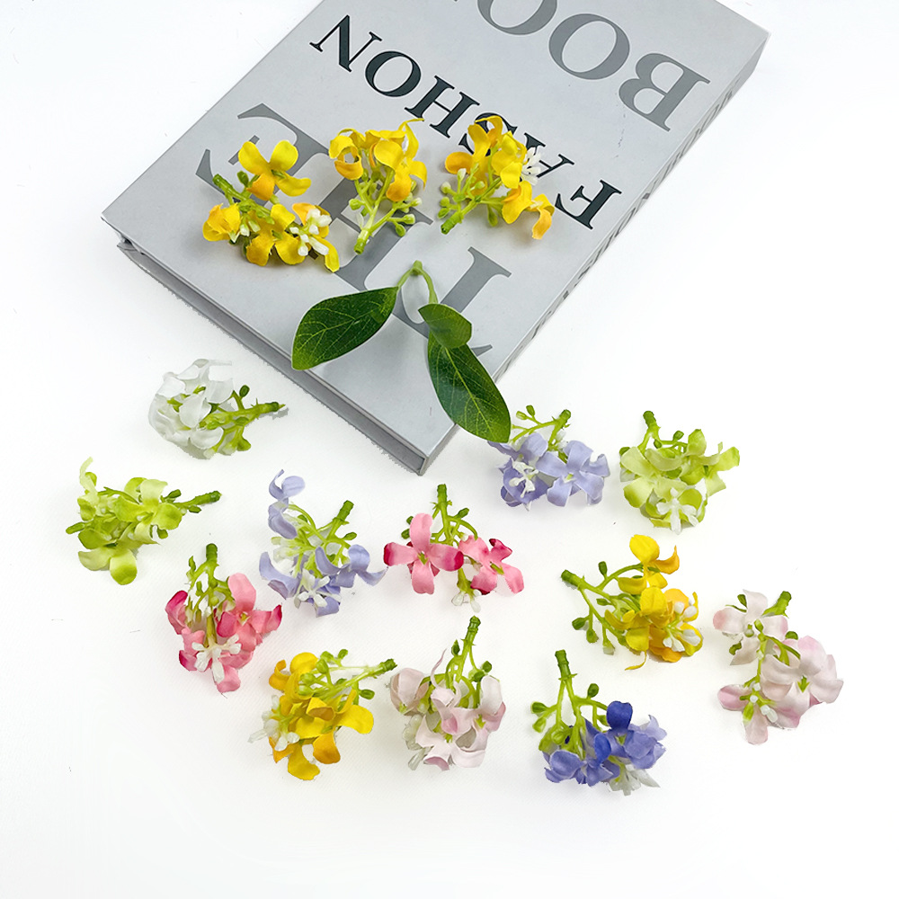 Simulación osmanthus floral cabeza DIY hecha a mano cabeza de flor de pinza tecnología de plantación verde con mano caja de regalo decoración de flores de mil lixiang