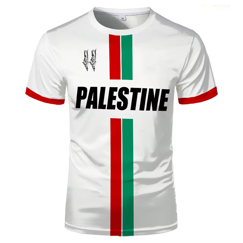 New Palestine Football T-Shirt Summer Fashion Short Sleeve Palestine Flag 3D Printed T-Shirt Casual Top