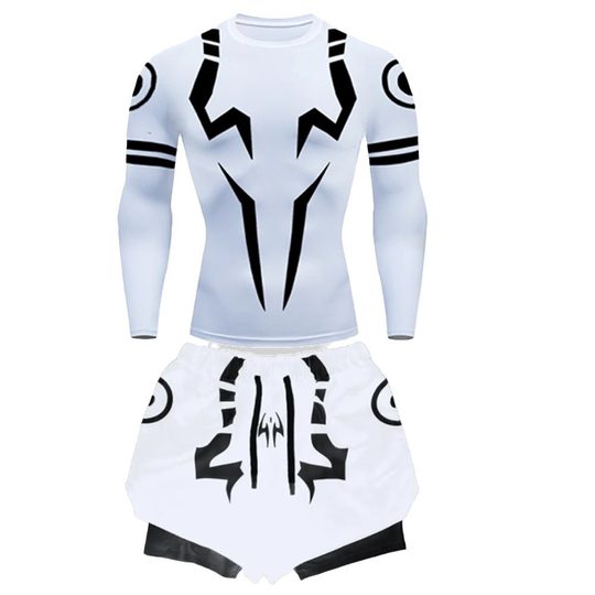 AliExpress Cross-border Spell Battle Digital 3D Printed T-shirt 2-in -1 Double-layer Shorts 2-piece Running Sportswear