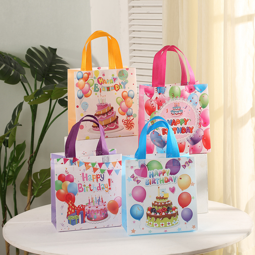 亚马逊热销无纺布生日礼物礼品袋无纺布手提袋可折叠礼品收纳购物