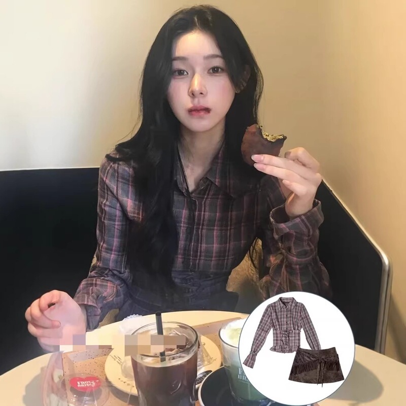 Now Available: Korean Designer Darl*Gy*Ua*Bad's Waist-Tie Plaid Shirt, Korean-Style Women's Long-Sleeve Shirt Now Available: Korean Designer Darl*Gy*Ua*Bad's Waist-Tie Plaid Shirt, Korean-Style Women's Long-Sleeve Shirt