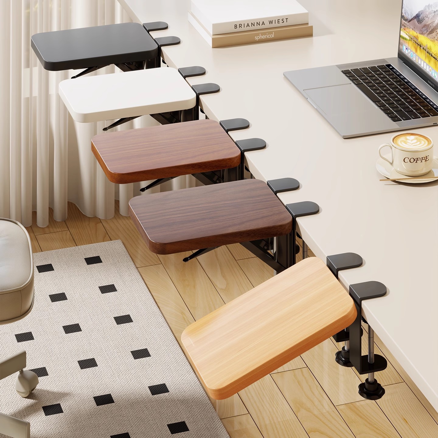 Extensión Plegable de Escritorio para Computadora con Soporte de Brazo para Oficina