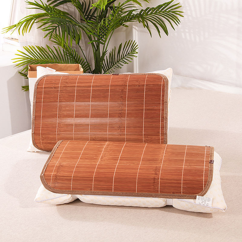 批发碳化竹席枕头凉席质量好凉席枕片枕套学生凉席枕披光滑单双人|ru