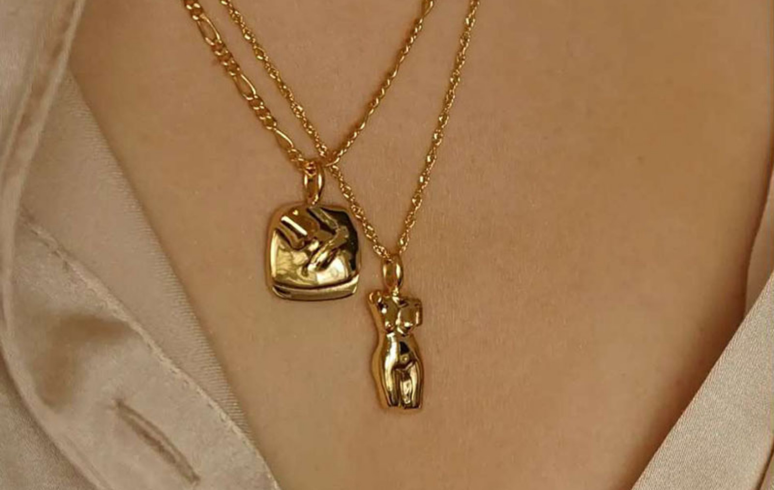 Fashion Human Face Pendant Gold-plated Stainless Steel Necklace display picture 16