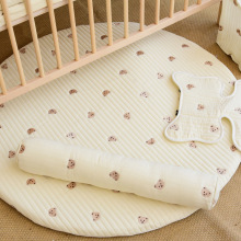 ins韩国刺绣新生婴幼儿儿童帐篷地垫圆形棉 宝宝爬行垫防滑地垫