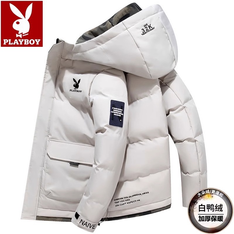 Tejido de alta densidad perfilado chaqueta de plumón hombre ropa de invierno vintage a prueba de viento engrosado chaqueta de herramientas de invierno de negocios ocio