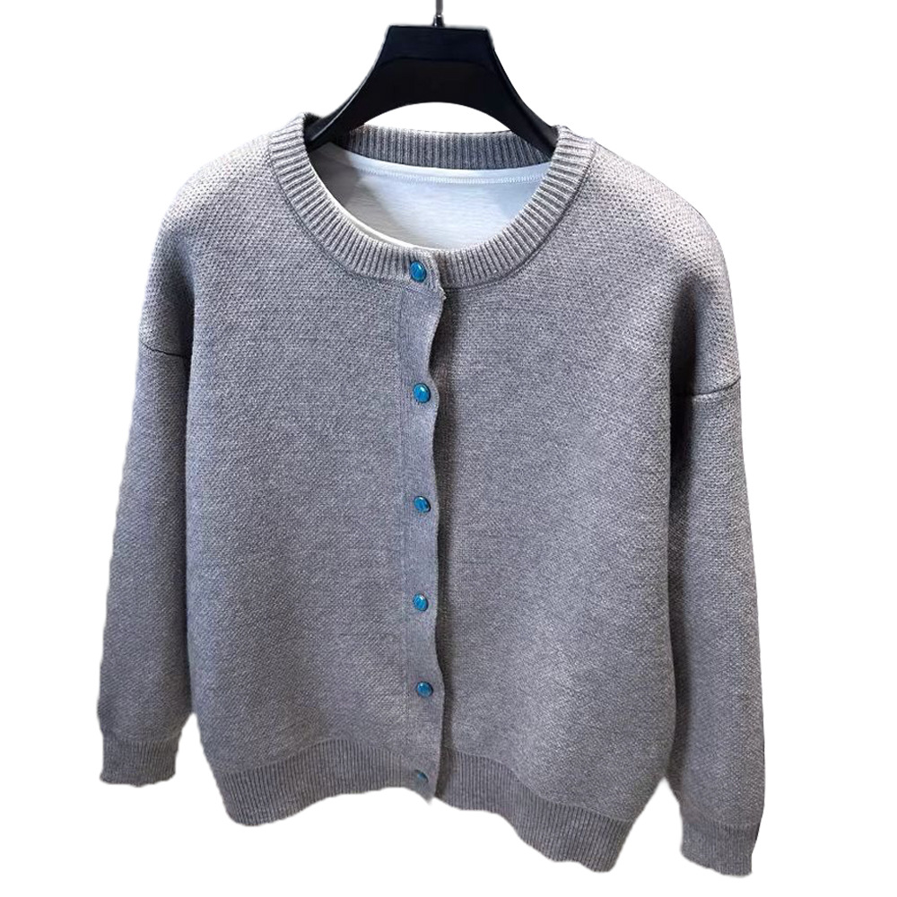 Explosiones transfronterizas de tamaño europeo bordado cardigan suéter de punto chaqueta de hombre botón turquesa fábrica de marea al por mayor