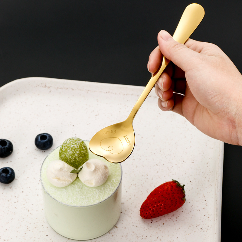 Cucharas de cubierta de acero inoxidable cucharas de amor cucharas de postre cucharas creativas de café cucharas de regalo cucharas de helado cucharas de restaurante