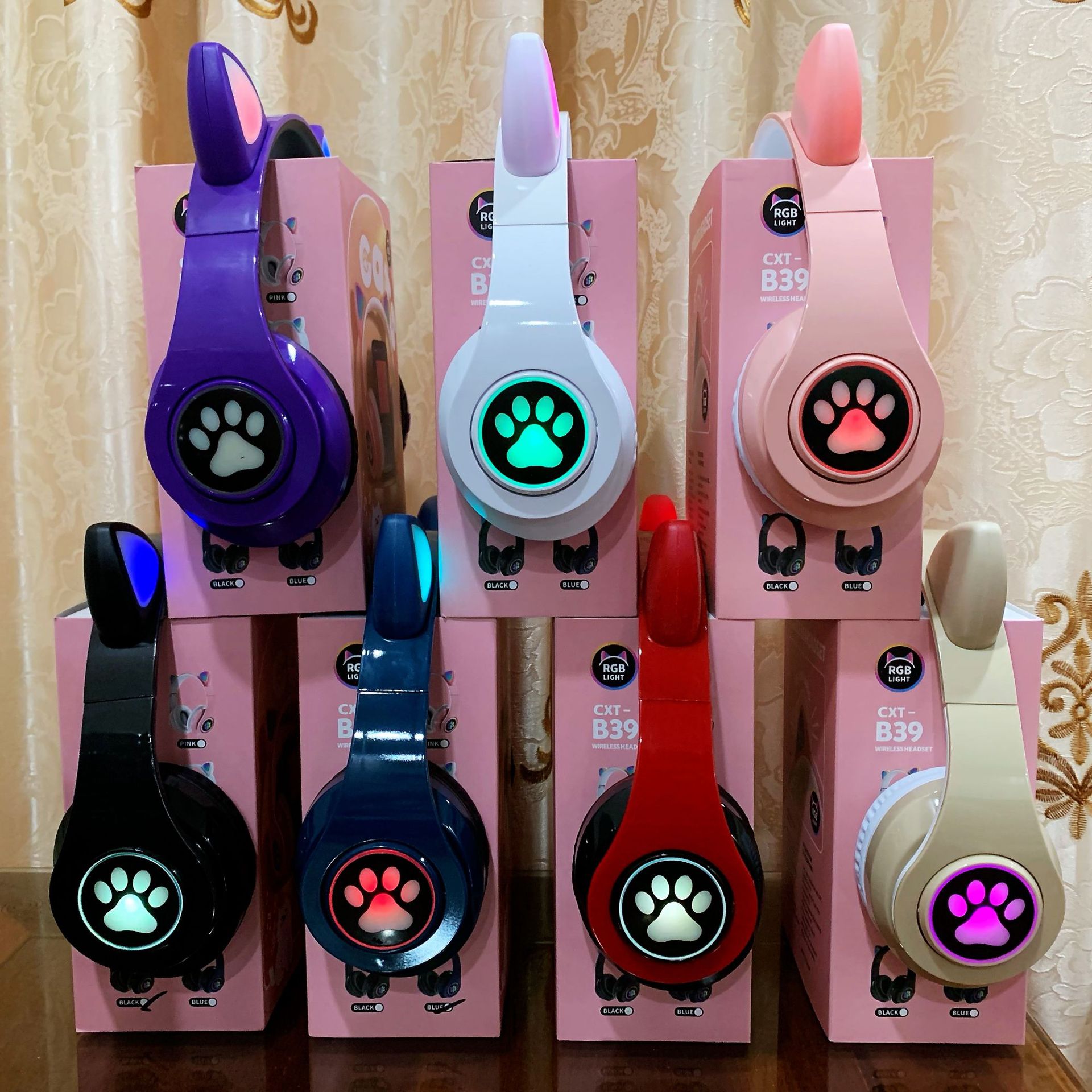 Transfronterizo en stock suministro B39 oreja de gato auriculares Bluetooth plegable auriculares estéreo auriculares inalámbricos al por mayor