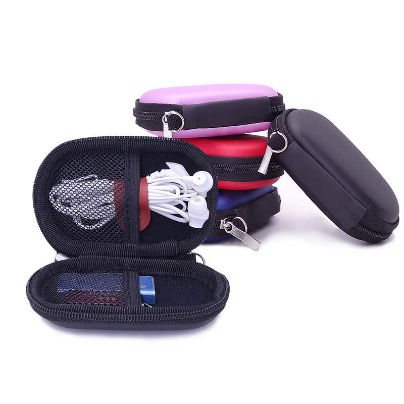 现货EVA迷你椭圆形耳机数据线收纳包钥匙U盘数码配件收纳包便携