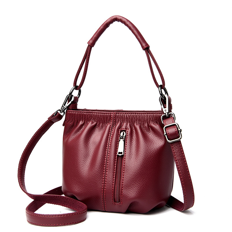 Handbag Women's Small Bag Summer 2024 New Bucket Bag Underarm Bag Casual Soft Leather Middle-aged Crossbody Bag_voghion.com