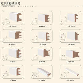 实木线条框线涂泥骨骼线条边框压线木边条收口条实木包覆线条工厂