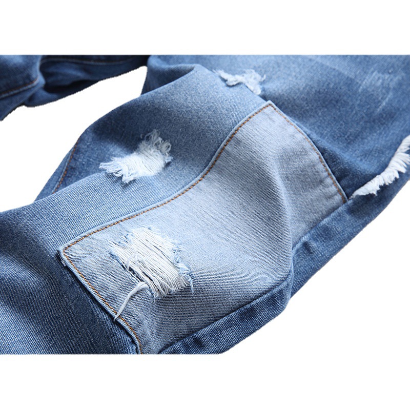 Neue Distressed-Jeans für Herren, modische und lässige Jeanshose mit geradem Bein_voghion.com