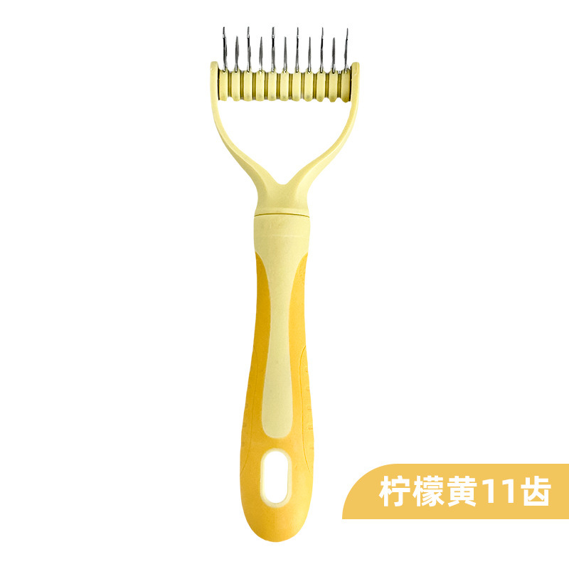 Pein de depilación de dientes de mascotas de acero inoxidable cepillo de perros de gato depilación de doble cara pein de depilación de nudo abierto