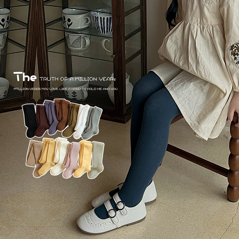 2024 primavera y otoño nuevas polainas para niñas bebé a pantimedias para niños transpirables medias de una pieza coreanas