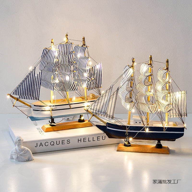 세일링 세일링 모델 장식품 거실 와인 캐비닛 장식 생일 선물 여성 나무 공예 보트 남성