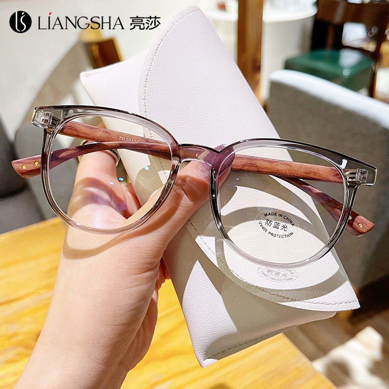 Wood anti-blue glasses frame new retro Hong Kong style art glasses frame myopia glasses flat mirror wholesale