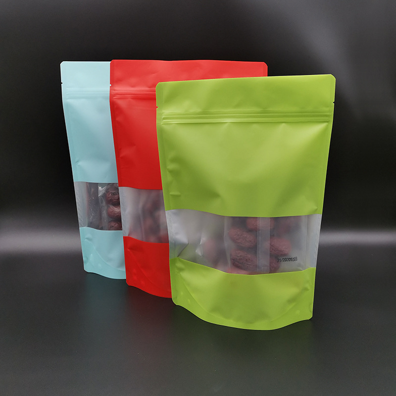 定制彩色磨砂镀铝自立自封袋绿红茶茶袋零食烘焙坚果干果袋密封袋