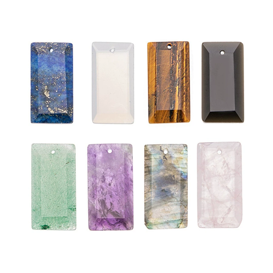 Органический прямоугольный кристаллический подвес из нефрита, ожерелье, серьги ручной работы, DIY, с камнем