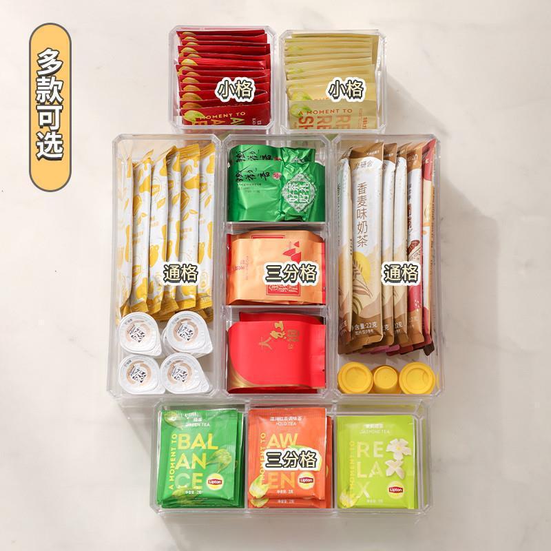 SHEIN ホットセールオフィスコーヒーカプセルティーバッグ収納ボックスコンパートメント積み重ね可能な防塵アクリル収納ボックス|undefined