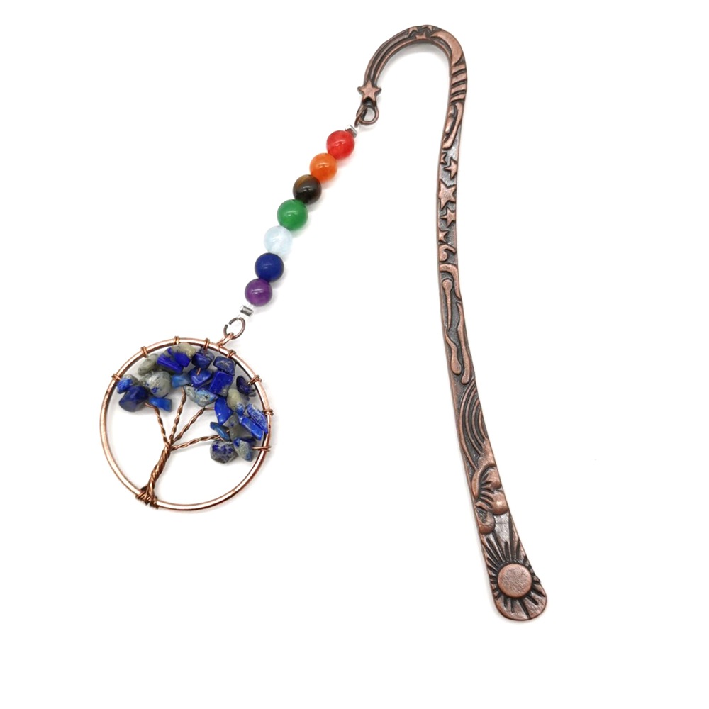 Amazon Venta caliente vintage grava natural cristal vida árbol marcador hecho a mano personalizado BM02