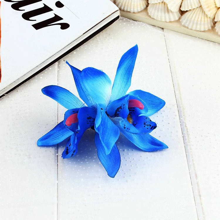 Butterfly Blue Edge clip para mujeres 2025 nuevo estilo de alto nivel flor lateral frange clip de pelo frente al mar clip de boca de pato clip de pelo toque