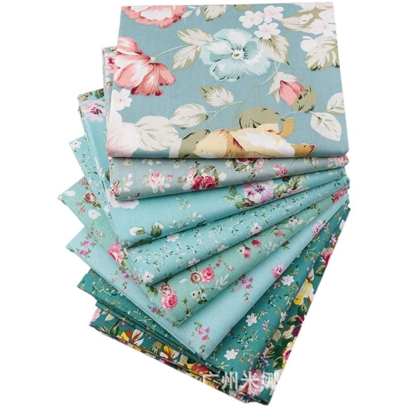 Внешняя торговля хлопчатобумажной саржевой цветочной тканью DIY ручной лоскутный набор 8 штук из чистого хлопка набивной ткани оптом