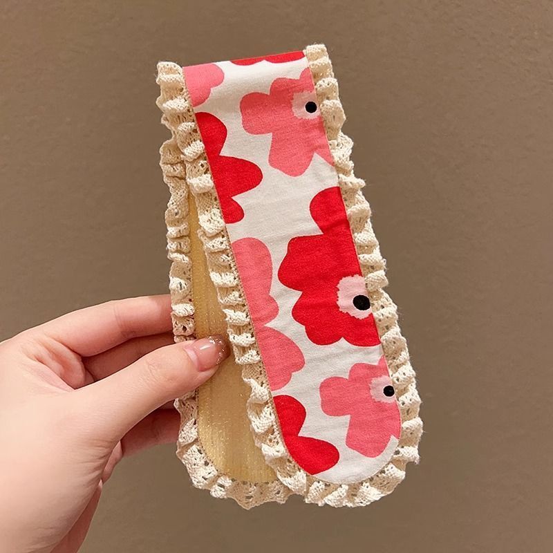 Otoño e invierno Sen correa de cabello de punto de acabado de cabello de atmósfera velcro estilo coreano pastílico flores trenzadas correa de cabello para mujeres