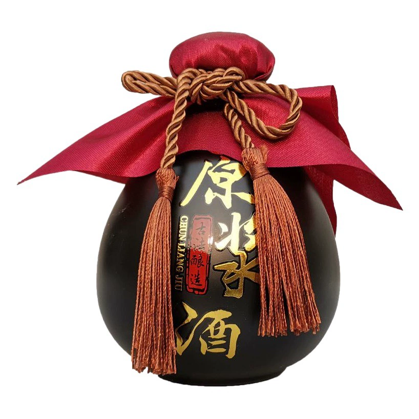 Подарочная коробка Черный винный кувшин Керамическая пустая бутылка вина Античная маленькая банка для вина Одна банка для вина Jin Винная бутылка Ретро белое вино Керамическая бутылка вина