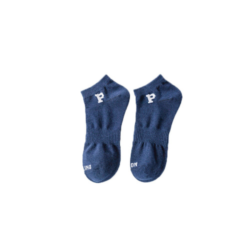 New socks pure cotton girls short socks spring and summer thin antibacterial and deodorant sports letter P couple socks do not fall off