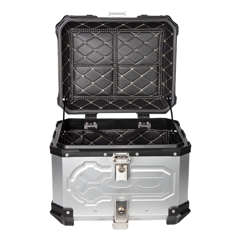 Caja de almacenamiento del maletero de motocicleta Caja de aleación de aluminio Caja trasera de locomotora Caja trasera de almacenamiento de gran capacidad de vehículo eléctrico