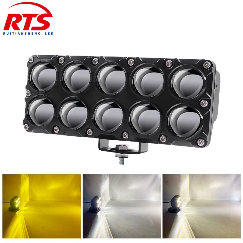 Трансграничные горячие продажи мотоциклов двухрядный 10-шариковый прожекторный белый желтый двухцветный электрический фары модифицированный внешний прожекторный