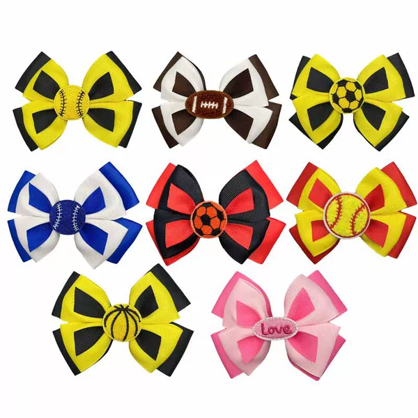 2025 Cross-Border New Football Volleyball Rugby Bow Hairpin Ball Party Event Hair Accessories Headdress