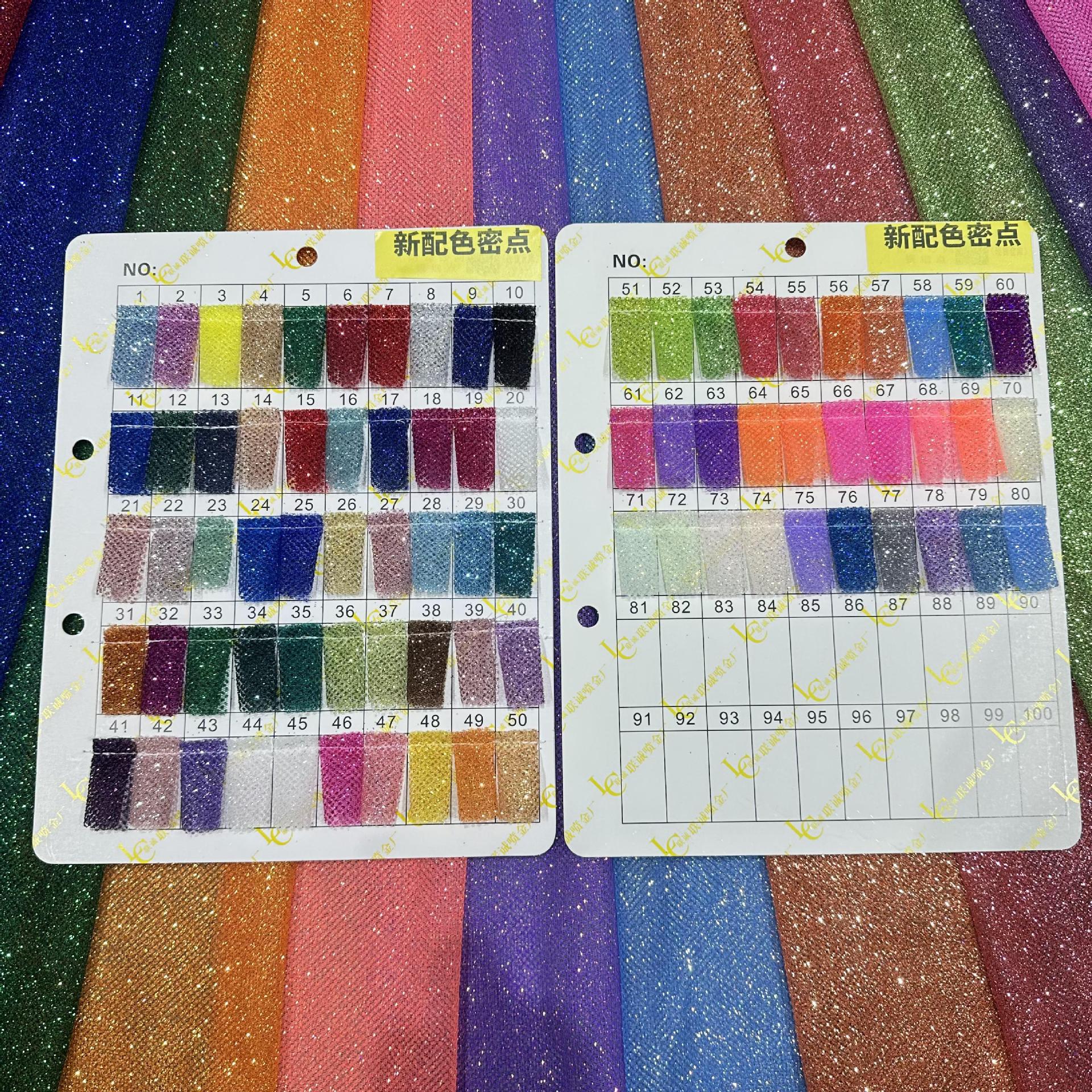 2024烫金网配色密点喷金网喷金婚纱晚礼服面料洒金婚礼服网眼布