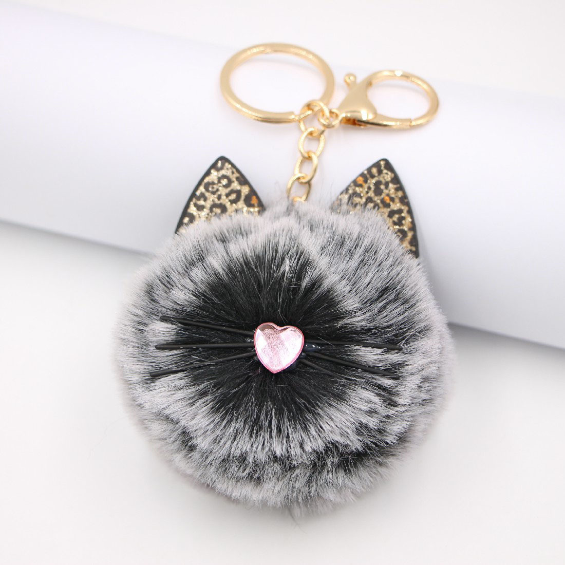 Leopard Cat Beard Plush Cat Paw Bag Pendant Keychain Diy Plush Custom Wholesale Ornaments display picture 6