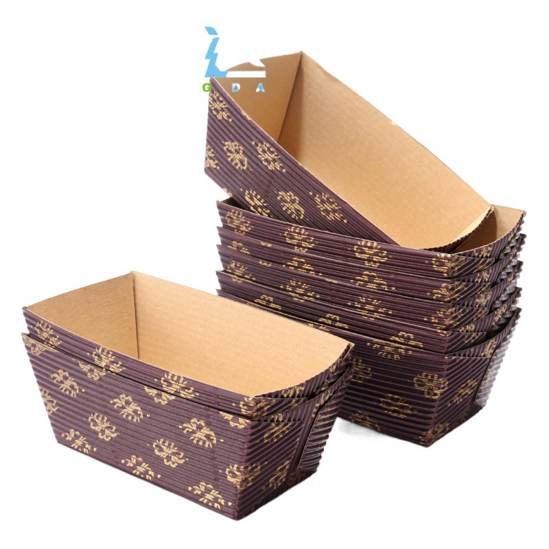 Амазонка гофрированный фунт торт стаканчик прямоугольная бумажная коробка бумажная форма термостойкая подставка для выпечки 150x65x50mm