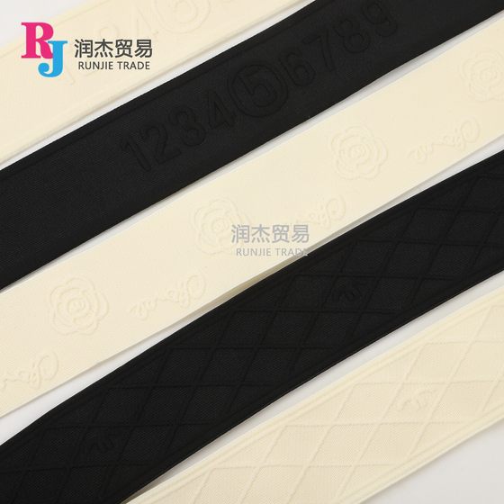 5cm floating letter jacquard elastic band camellia elastic band concave and convex feeling small fragrant wind headband webbing rubber band accessories