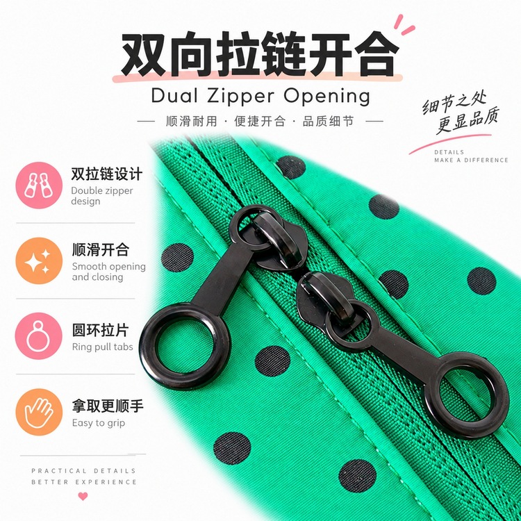 Koreanische Polka-Dot-Reisetasche, großes Fassungsvermögen, leicht und erweiterbar
