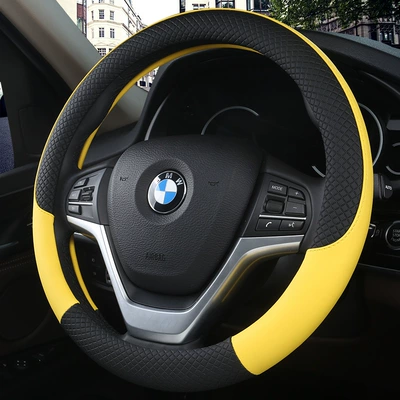 Steering wheel cover Sale - high-quality-double-line-black-yellow-round