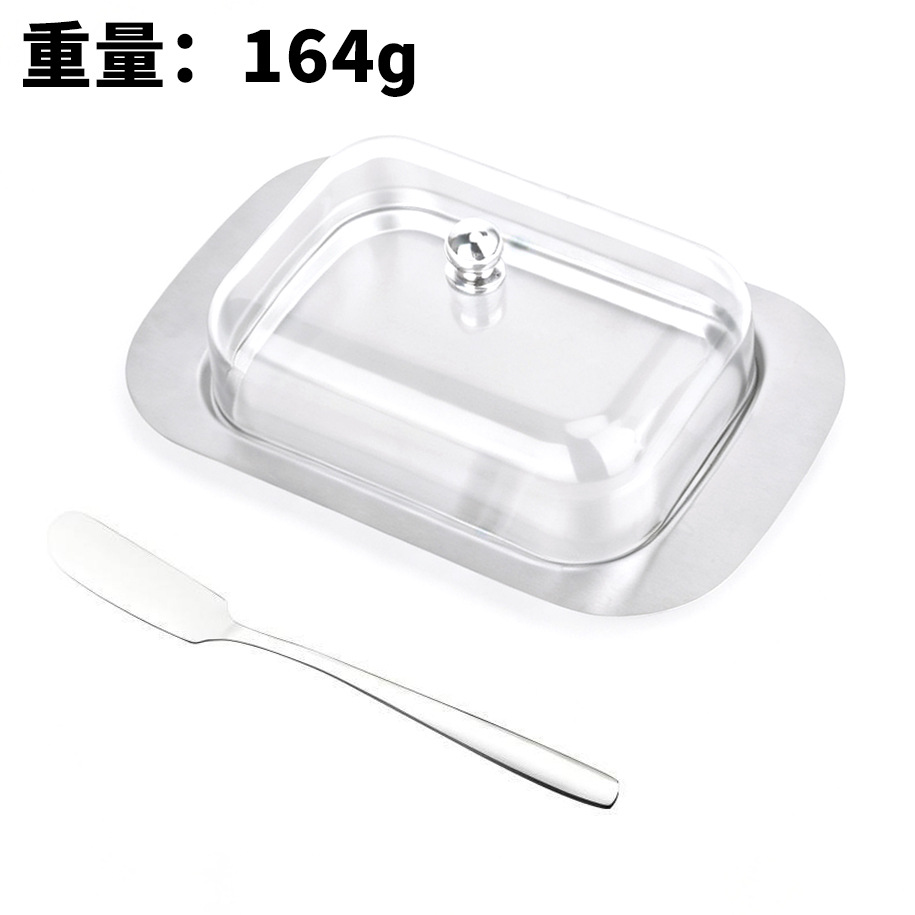 Nueva caja de mantequilla de acero inoxidable caja de queso de estilo europeo caja de mantequilla espesa caja de pan caja de pasteles
