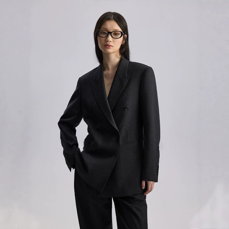 Th~Row Anti-Wrinkle, Smooth and Drapey Merino Wool Texture, Classic Quiet Luxury Slimming Intellectual Suit Set
