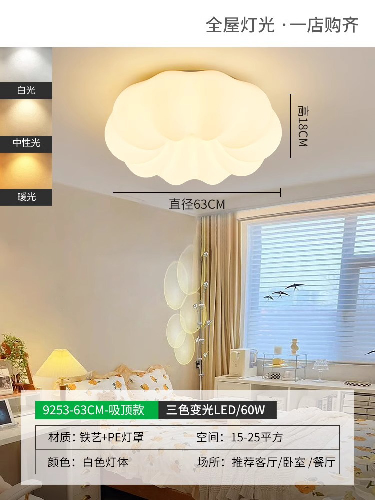 천장등 63cm - 3색 조광 60와트 [업그레이드된 눈부심 방지 및 눈 보호]