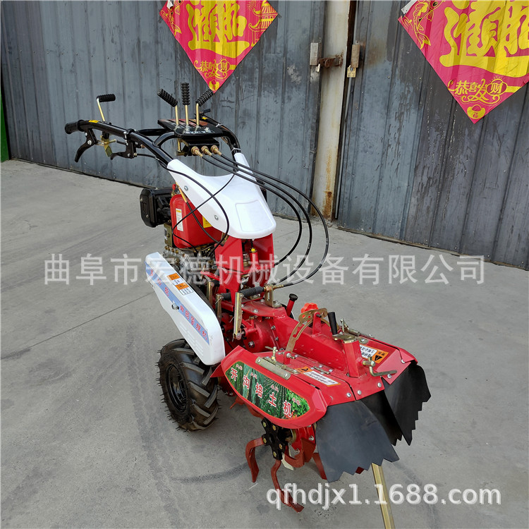 手扶式柴油开沟培土机 小型多功能田园管理机 封葱上土机厂家