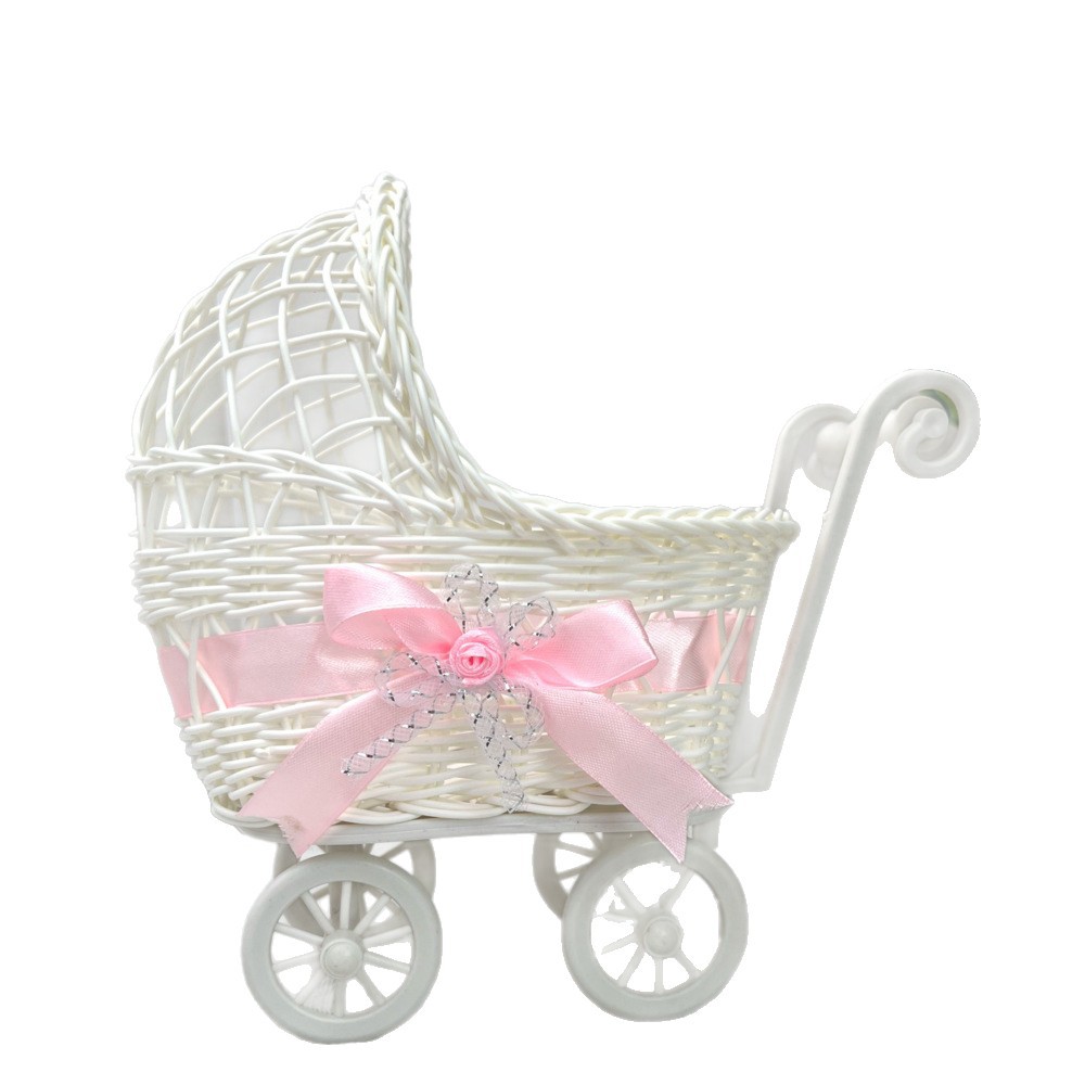 Cochecito Decorativo de Ratán de Plástico para Bodas y Fotografía image 6