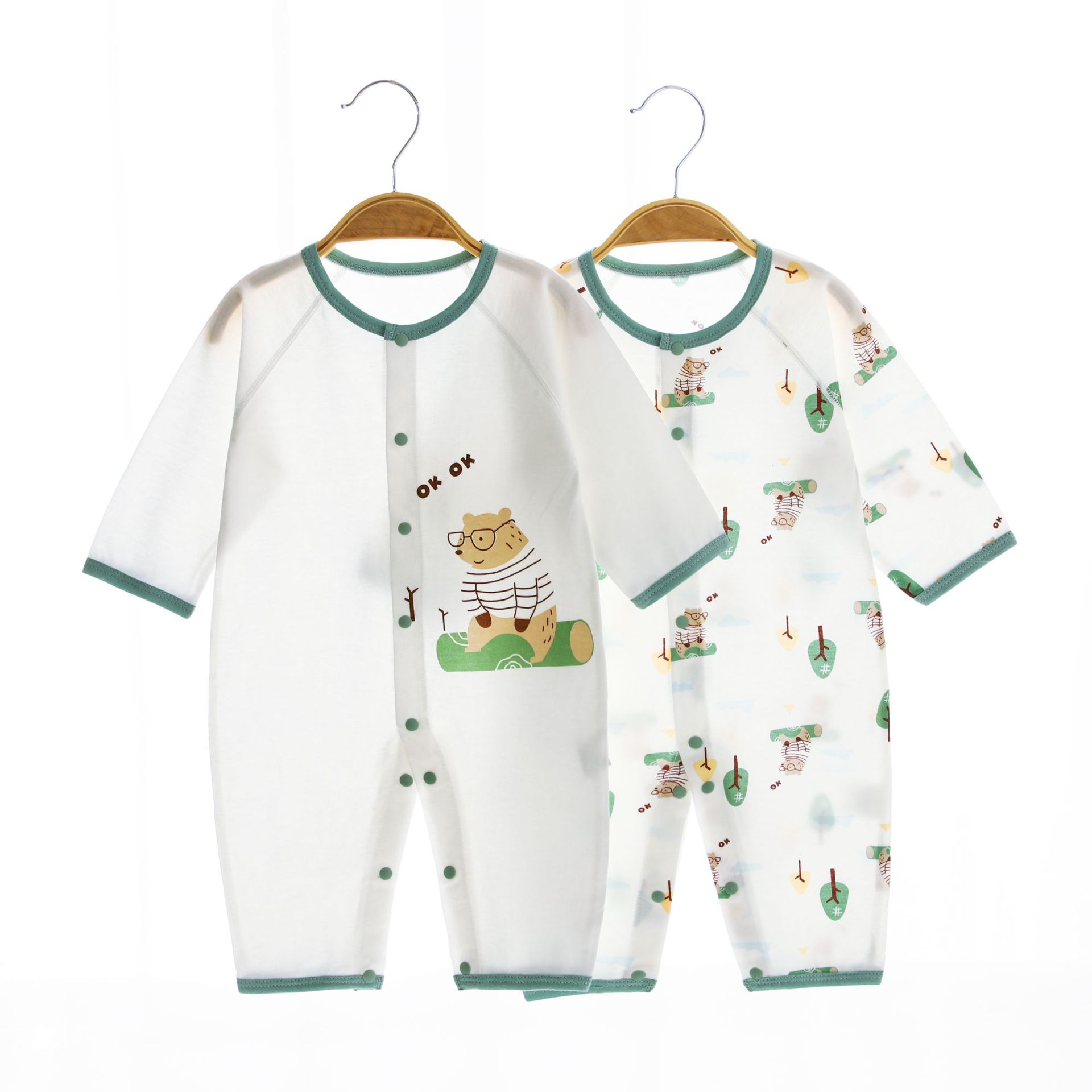 Baby Clothes Newborn Spring and Autumn Jumpsuit Summer Thin Hare Clothes Air Conditioning Climbing Clothes Full Moon Baby Underwear Pure Cotton