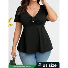 U 34338 Buckle Waist V-neck Top ��ǰ��� V �����¿羳��